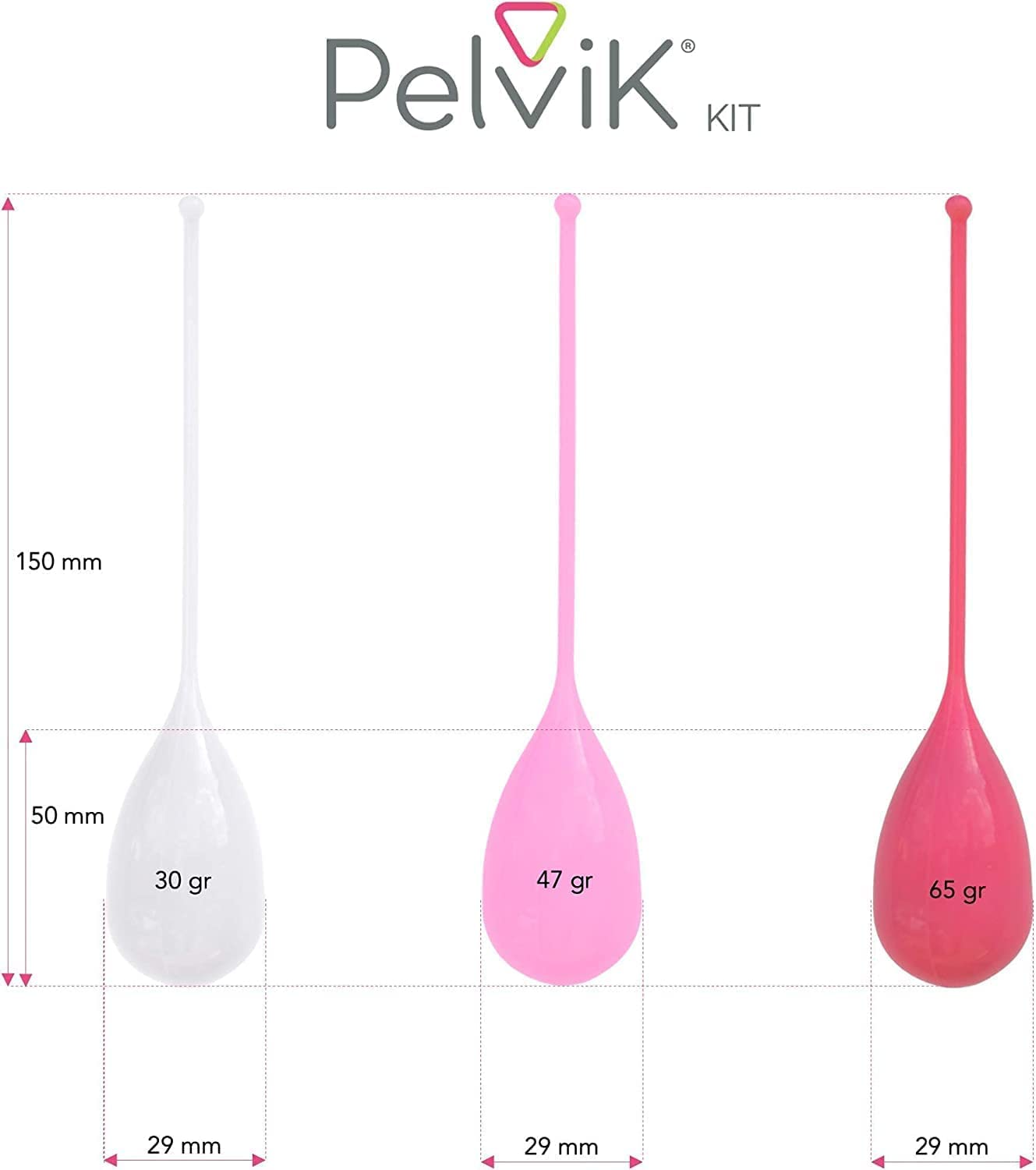 3 Coni Palline Kegēl - Dispositivo Medico Brevettato per la Riabilitazione del Pavimento Pelvico - Ginnastica Pelvica per Incontinenza Urinaria, per Post Parto