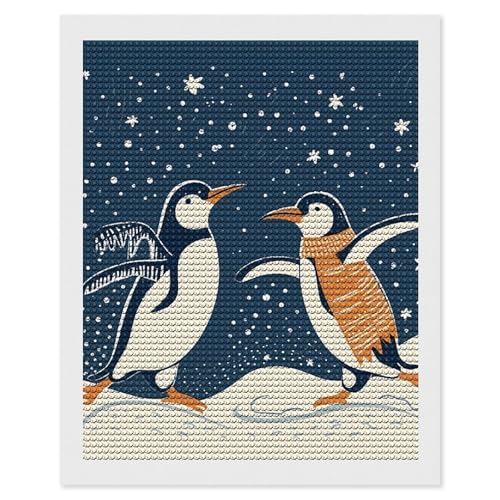 Peinture diamant pingouin débutant pour réduire le stress