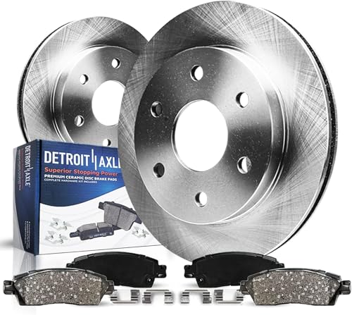Image of Detroit Axle - Rear Brake Kit for 2003-2006 GMC Yukon XL 1500 | Chevrolet Avalanche Suburban 1500 Tahoe 2002-2006 Cadillac Escalade Brake Rotors and Ceramic Brake Pads Replacement