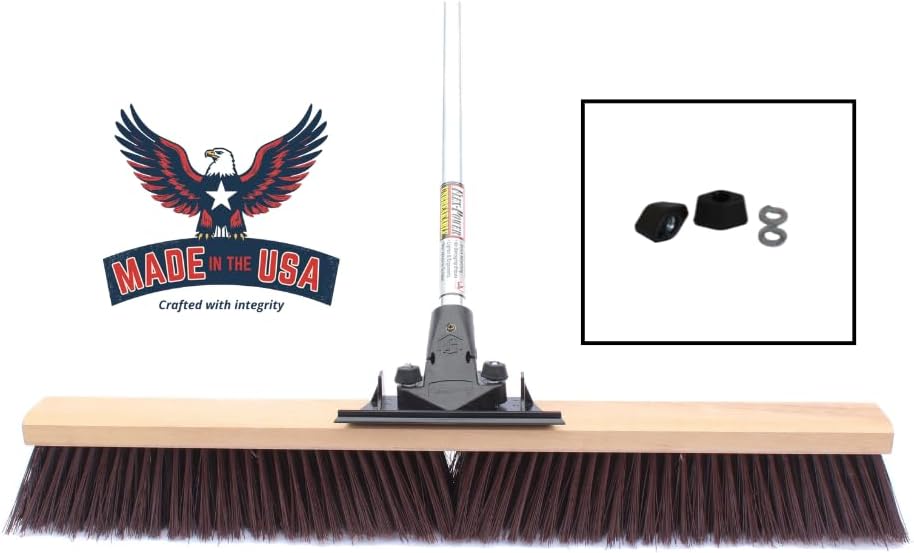 Made in USA Flex-Power Unbreakable Heavy-Duty Push Broom (30" Coarse)