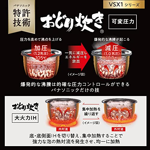 Panasonic-SR-VSX101-K-Steam-Variable-Pressure-IH-Rice-Cooker-55-Go-Cook-IoT-Compatible-Black-100V