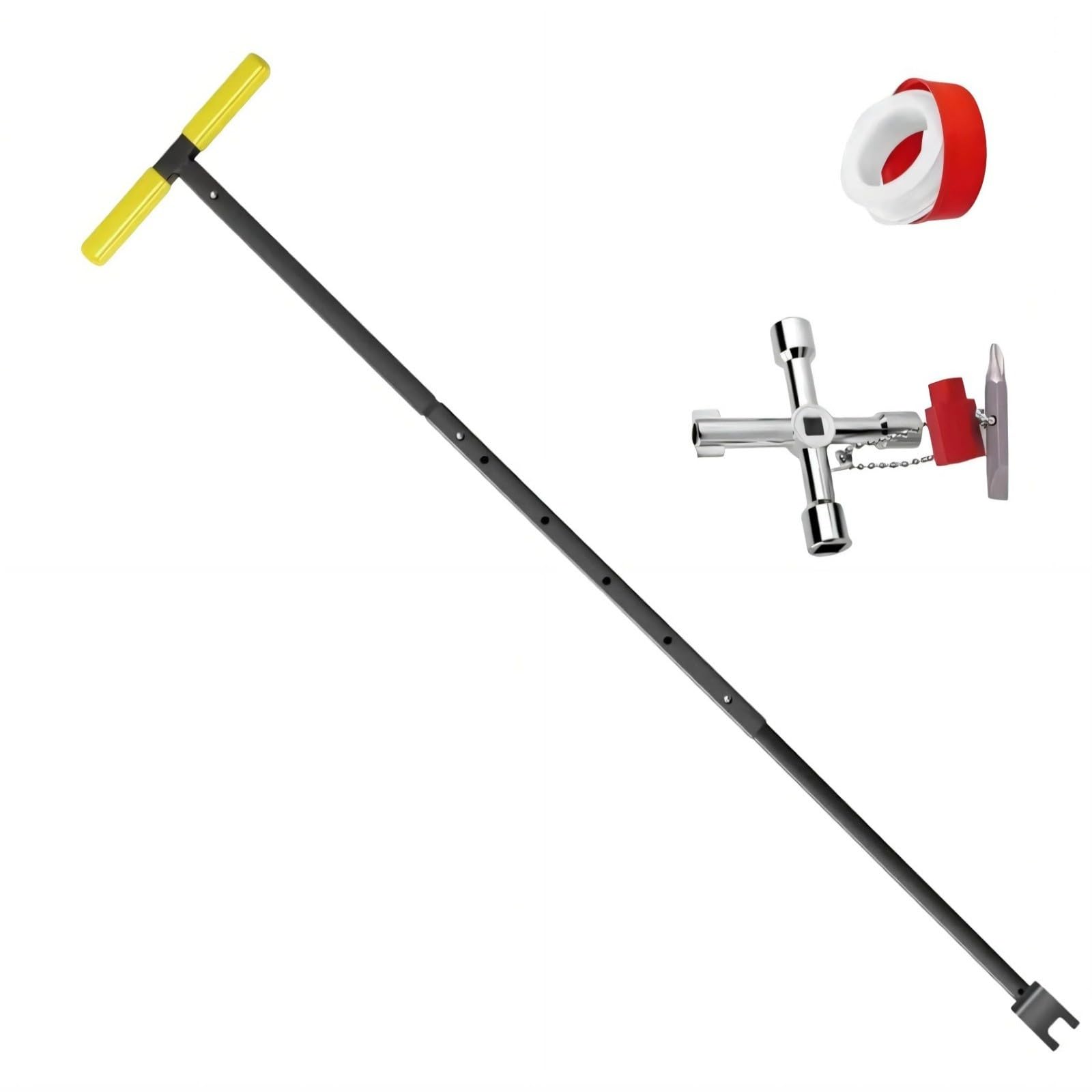 Msioytog Yellow Duty Adjustable Water Meter With Secure Hold For Main Shut Off And Underground Access Utility Shutoff