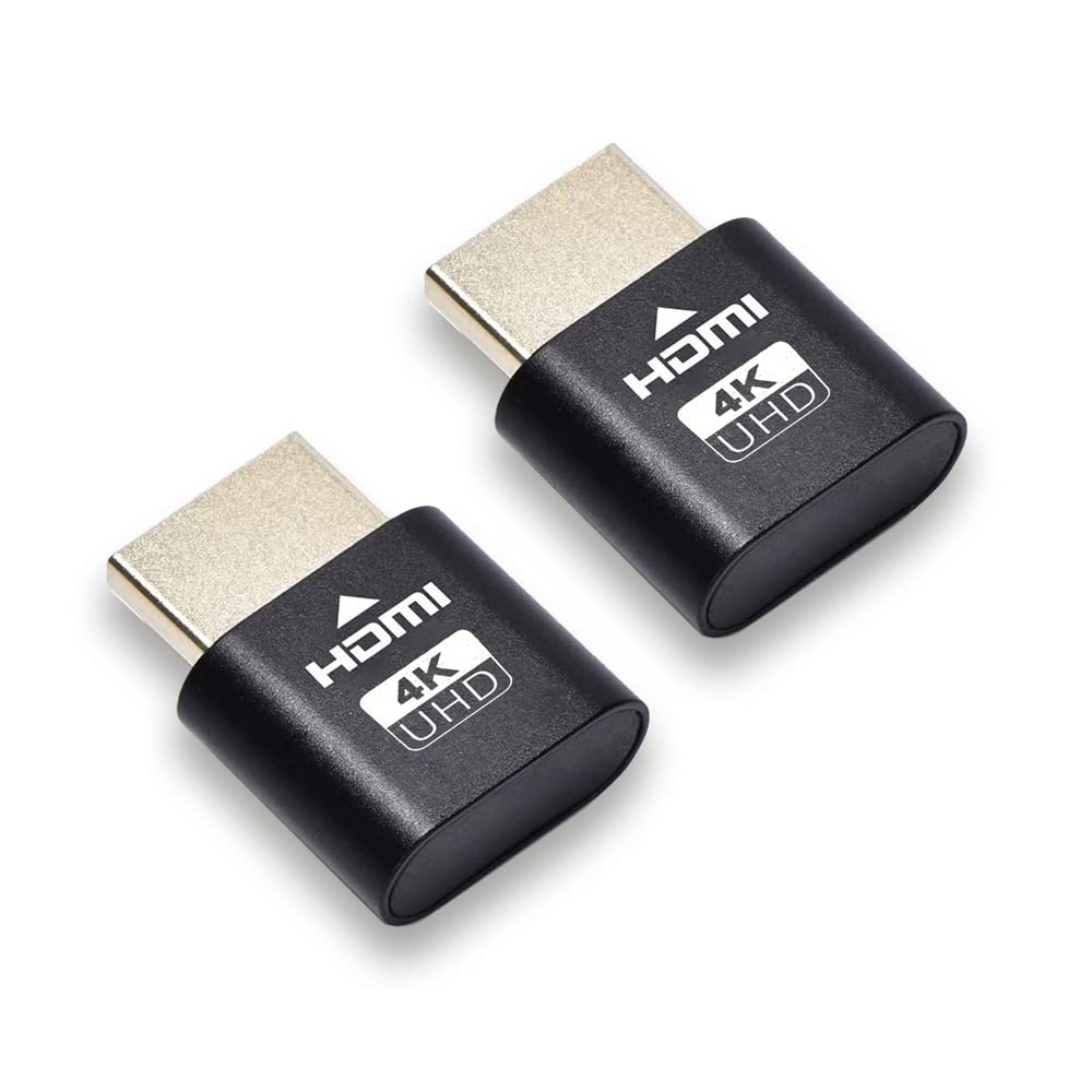 HDMI Dummy Plug - Display Emulator-Headless Display - 4K/UHD -2 PACK
