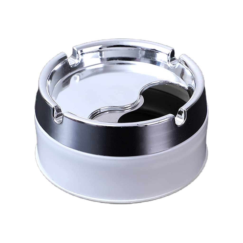 X-Institute PP+Stainless Steel Ashtray Round Windproof Ashtrays With Rotating Lid For Home Garden Outdoor Indoor Portable Office Sealing Ashtray Accessory