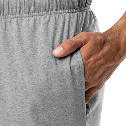 Fruit of the Loom Men's 2-Piece Jersey Knit Pajama Set, Black/Grey Heather, 3X - image 4