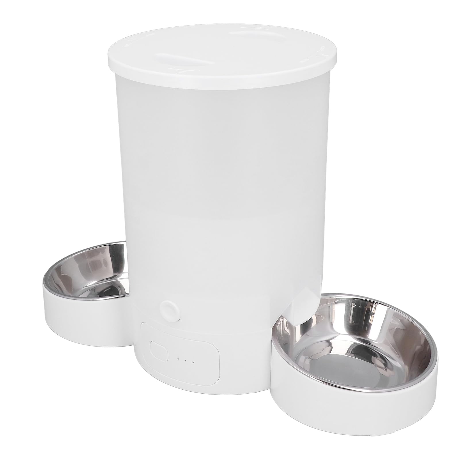 Mangiatoia Automatica per Gatti da 3 Litri per Due Gatti Dispenser di Cibo per Gatti Temporizzato Telecomando Mangiatoia per Animali Domestici Intelligente con Promemoria Vocale (Bianca)