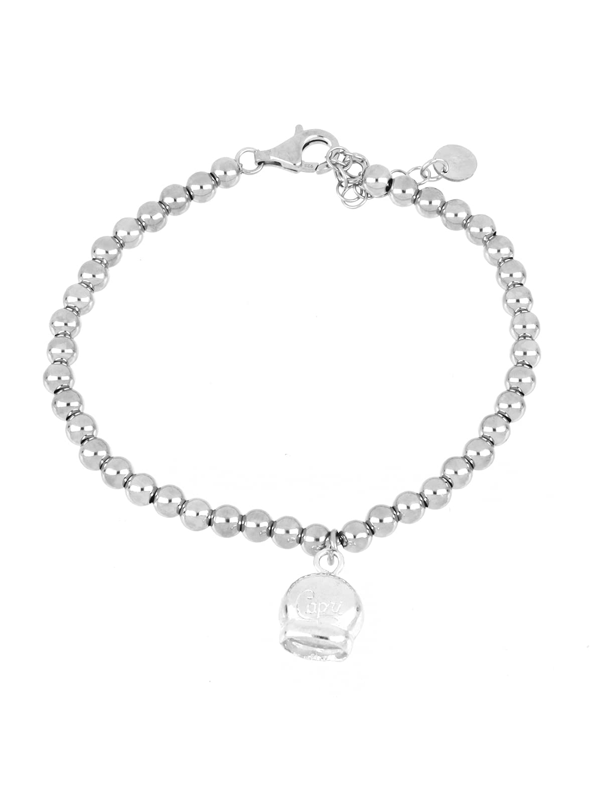 Donipreziosi Bracciale Capri in Argento 925% - Campanella con Sfere lisce - Campana di Capri Braccialetto da Donna e Ragazza