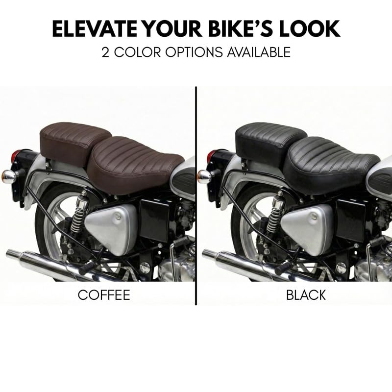 Image of Neodrift Premium Bike Seat Cover for Enfield Meteor 350 /650 (Full Coffee)