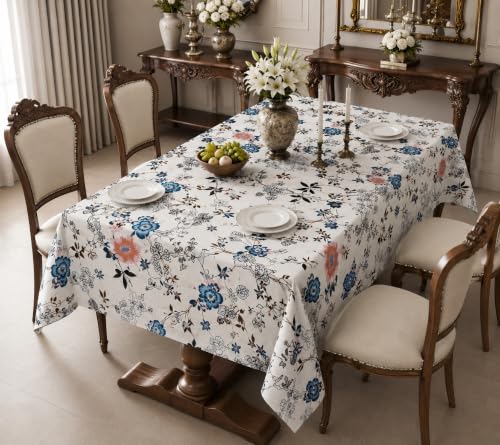Image of Amazon Brand - Umi Super Soft Brushed Microfiber Cotton Dining Table Cloth, Printed Rectangular 6 Seater Table Cover 60X90(Inches)