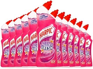 Harpic Active Fresh Toilet Cleaner Gel, Pink Blossom, Pack of 12
