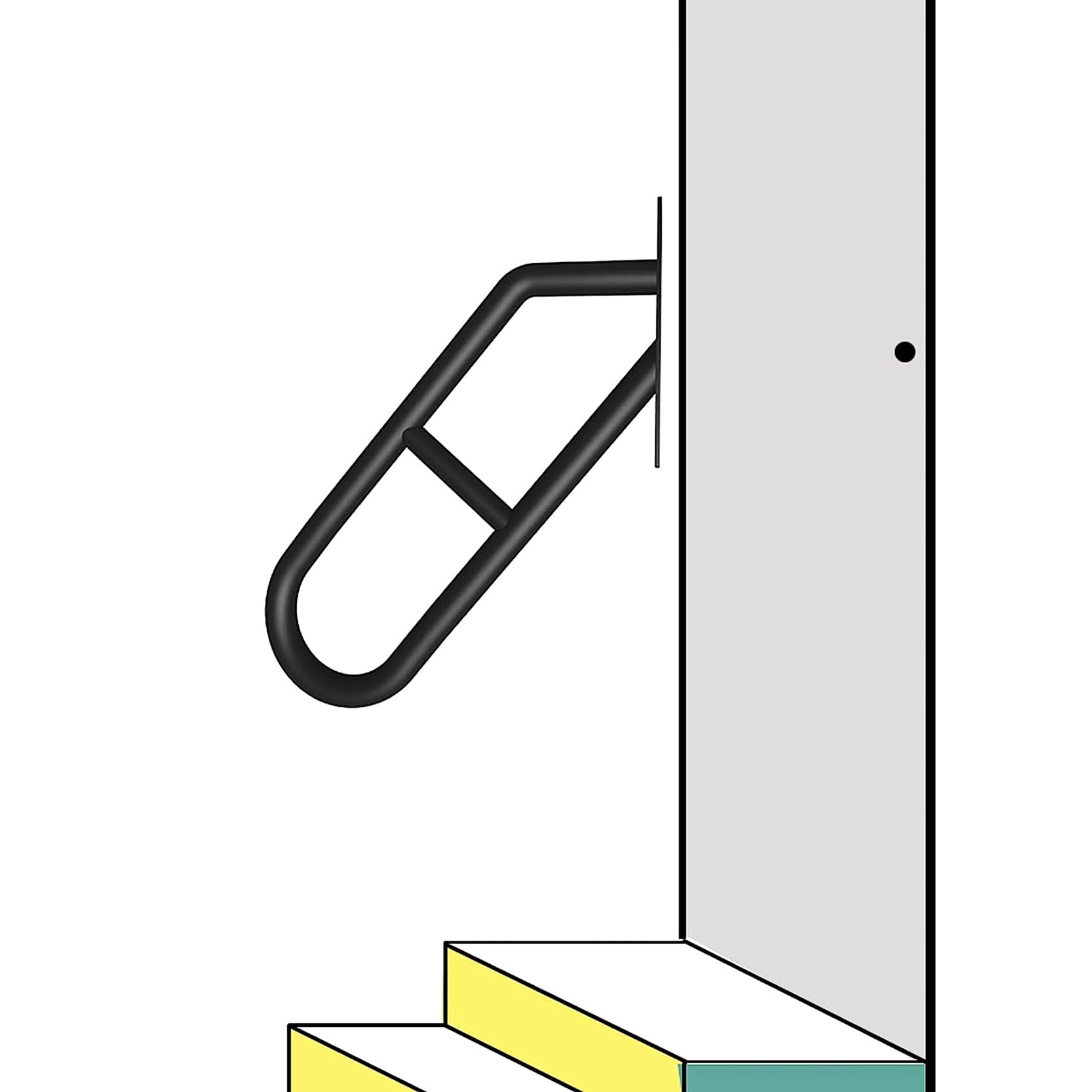 FKXSXAZ 21” Safety Grab Bars for Stairs, Handrail Outdoor Steps, U-Shaped Railings 1-3 Bar Garden,Yard Garage Interior or Exterior Stairway