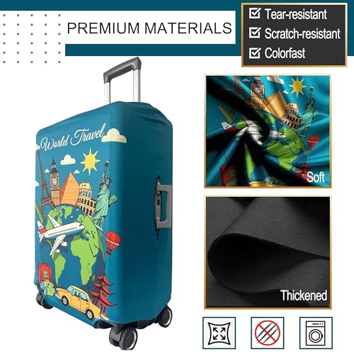 Luggage Covers For Suitcase Tsa Approved,Suitcase Cover Protector Fit 18-20 Inch Luggage,Washable Elastic Stretchy Anti-scratch
