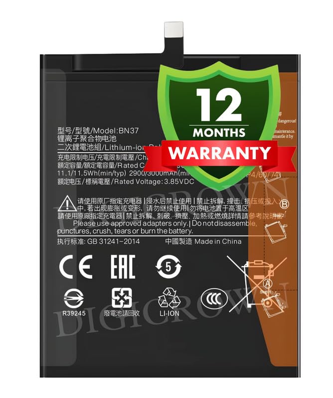 Image of Original BN37 Battery Compatible for Xiaomi Redmi 6 | Redmi 6A - (3000mAh) - 1 Year Warranty DF7