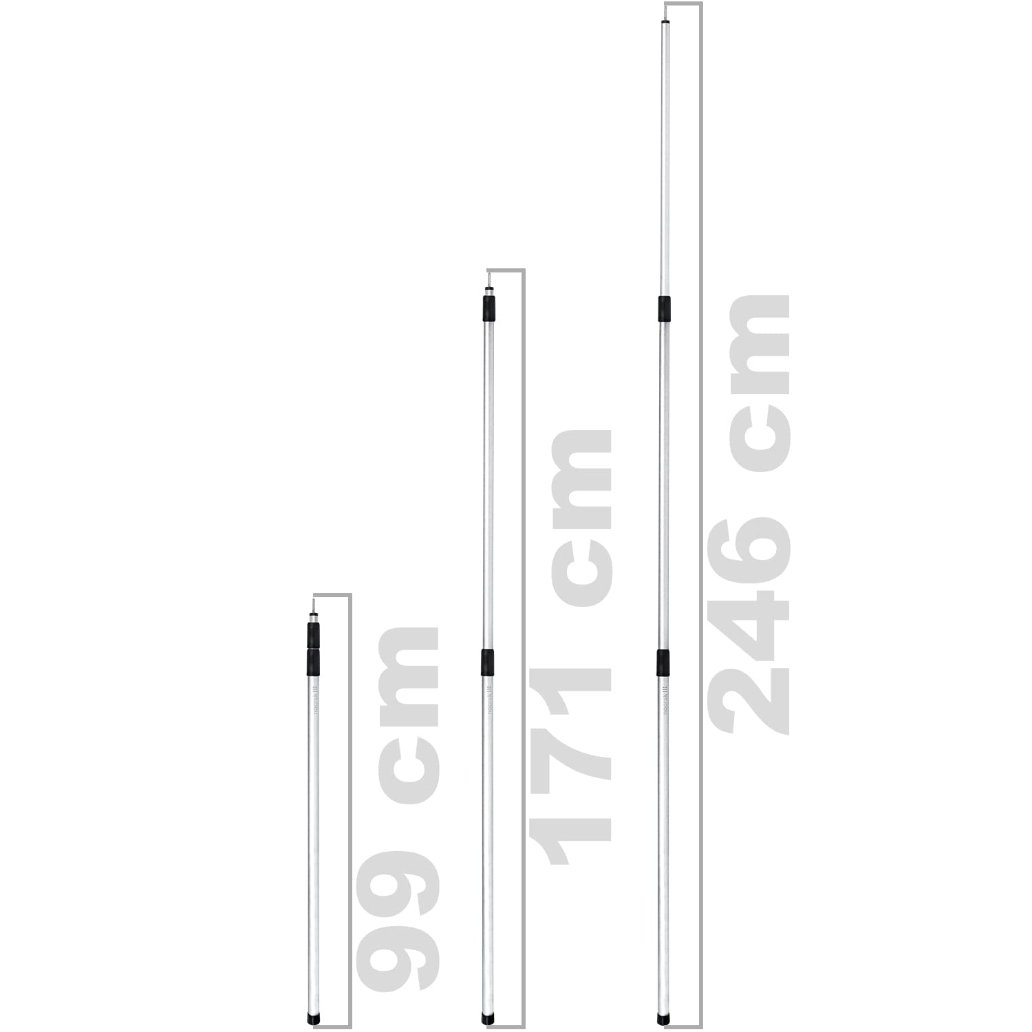 noorsk® Aufstellstangen Set Aluminium 4 oder 6 Stück Teleskopstangen 80-180 cm oder 100-240 cm für Vorzelte, Planen, Tarps