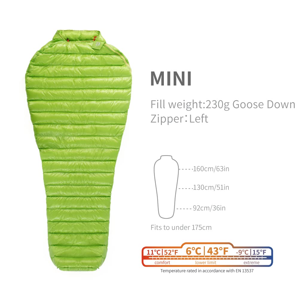 AEGISMAX Mini 6 Degree 800FP Goose Down Sleeping Bag Ultralight