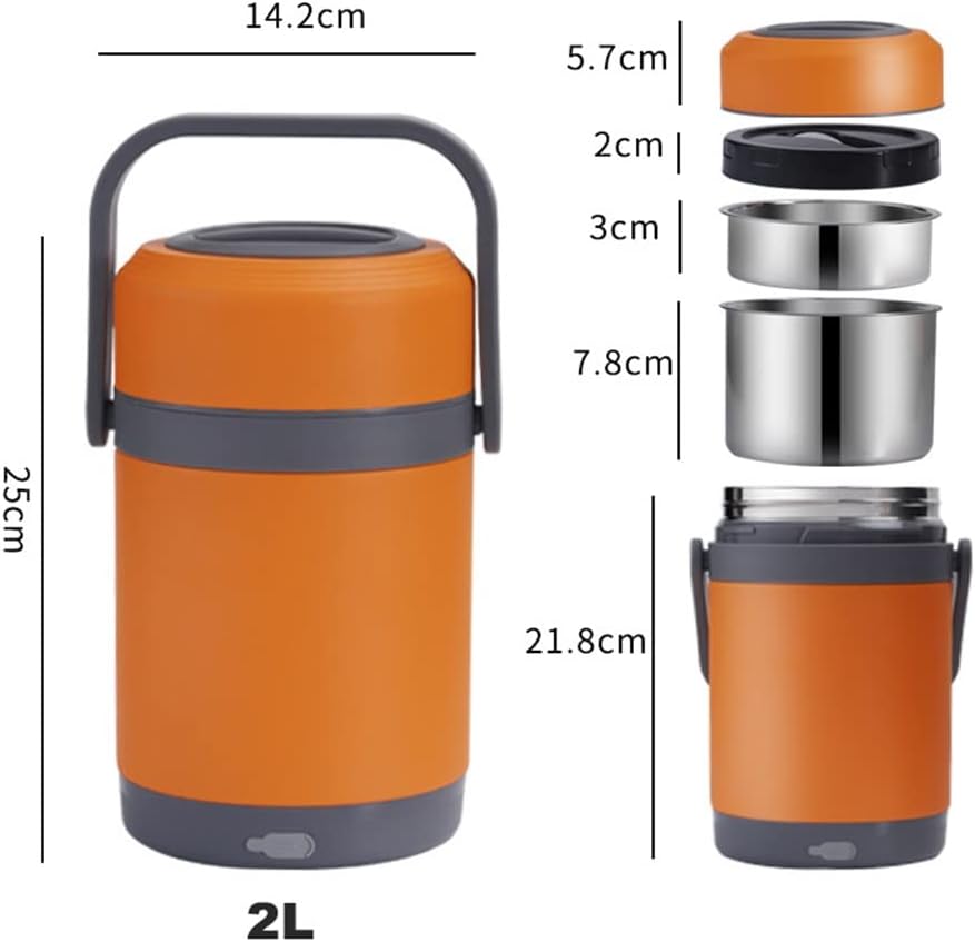 Stainless Steel Electric Lunch Box Car Office Picnic Portable Rice Heater Food Thermal Warmer Containe