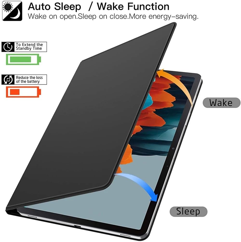 Magnetic Folio Stand Tablet Case Suitable For Samsung Galaxy Tab S7 FE S9 FE Plus 12.4inch Auto Sleep Wake With S Pen Holder(Gold,S9 FE Plus 12.4)