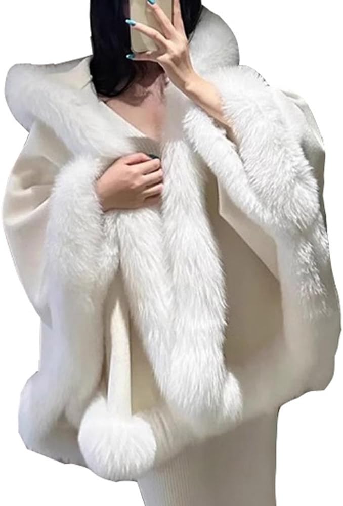 美品☆伊太利屋 カシミヤ ケープコート ラビットファー レオパード