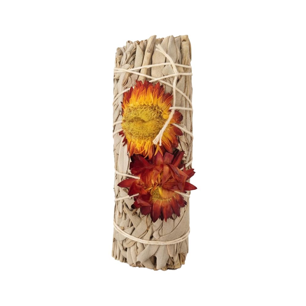 Vie Natural Sage Smudge Stick 4" (White Sage And Red Sunflower 4")