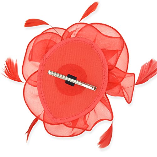 Image of DRESHOW Fascinators Hat Tea Party Headwear Ribbons Feathers on a Headband and a Clip for Women