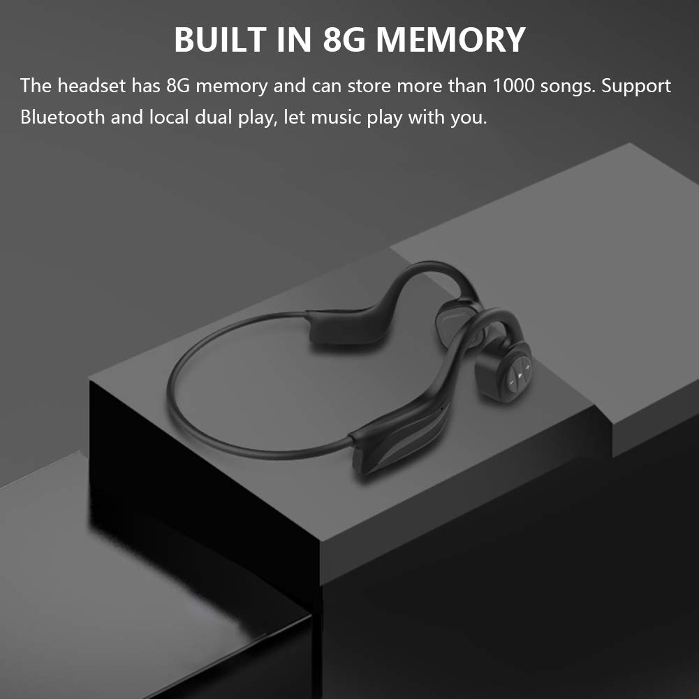 Słuchawki z przewodnictwem kostnym, do pływania, bezprzewodowe słuchawki Bluetooth, wodoszczelność IP68, 8 G, odtwarzacz muzyki, odtwarzacz muzyczny z otwartym uchem, bezprzewodowy zestaw