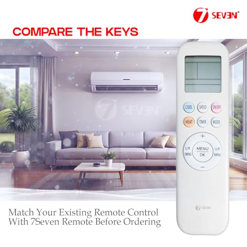 Image of 7SEVEN YKR-T /011E Compatible of Original AC Remote Control for AUX | AMSTRAD | Loriot Brand Suitable for Split and Window Air Conditioner - Existing AC Remote Should Match with Same Feature