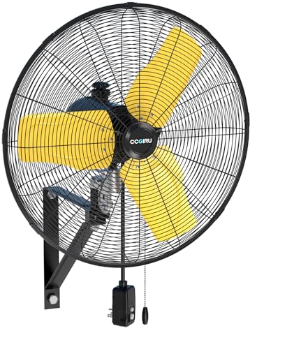 CCGIRU 9000 CFM 24' Outdoor Oscillating Wall Fan, High Velocity 3-Speed Waterproof Professional Outdoor Fan, Heavy Duty Industrial Wall Mount Fans for Patio, Commercial, Garage, Warehouse, UL Listed