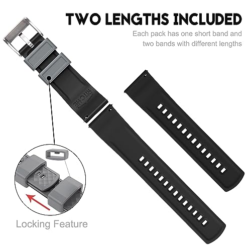 Image of Ritche Christmas Gift Silicone Watch Bands 18mm 20mm 22mm 24mm Quick Release Rubber Watch Bands for Men, White Elephant Gifts, Stocking Stuffers For Men