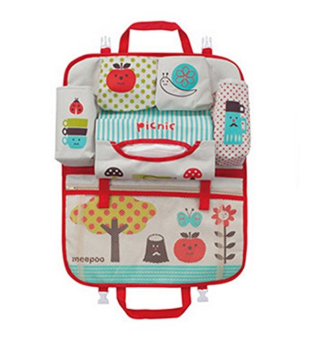 Pormow Cartoon Auto Rücklehnentasche Organizer Multi-Tasche Flasche Kühltasche Auto Zubehör Cover