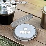 Coffee Filter Holder with Lid for Travel Replacement Part Compatible with Aeropress Original & Go Espresso Maker with Pack of 50 Count 64mm Paper Filters - Image 4