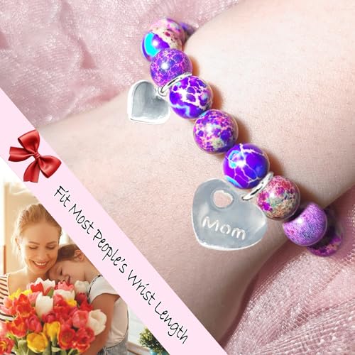 Image of New Mom Gifts, Footprint Charm Bracelet with Message Gift Card Mothers Day Gifts for New Mom,Mommy To Be,1st Time Mom,Expecting Mom