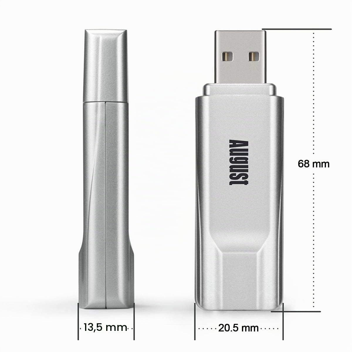 August DVB-T210 Freeview HD TV Sintonizador USB Stick – Mira y graba Canales Freeview en Laptop y PC, graba en HDD o SSD a través de USB, no Requiere WiFi, Receptor DVB-T2 para Windows 11 Home, 10, 8