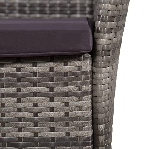 Tbest Conjunto de bistrô de pátio ao ar livre, cadeira de aço e banco com almofadas para jardim