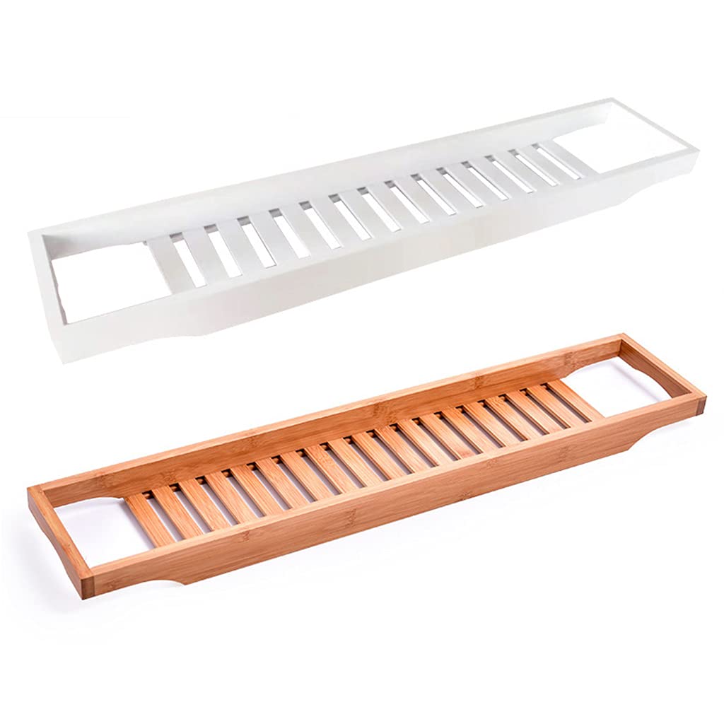 Bambus-Bad-Duschregal – elegantes Badezimmer-Regal aus Holz für Zuhause, platzsparendes Design, perfekt für Badewanne und Duschzubehör