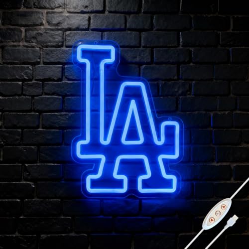 ZENYUEDZ LA Neon Sign for Wall Decor for Fans Light Up Sign Dimmable Led Neon Light Birthday Gifts for Man Cave Bedroom Party Club Bar Dorm