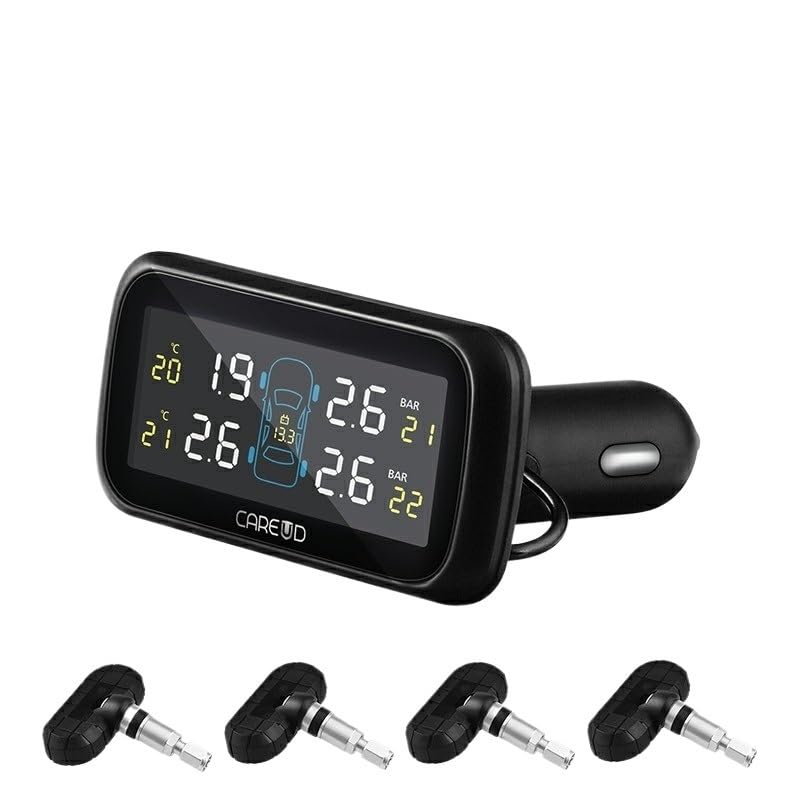 Tpms Sistema di monitoraggio della Pressione dei Pneumatici Wireless for Auto con 4 sensori Interni/Esterni Pressione Pneumatici(903-NF)