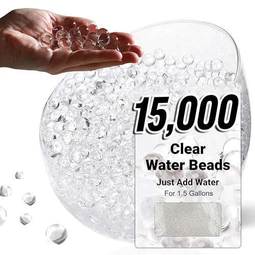 comforder Clear Water Beads for Vases, Vase Fillers for Centerpieces, Transparent Gel Balls (15,000 pcs.)