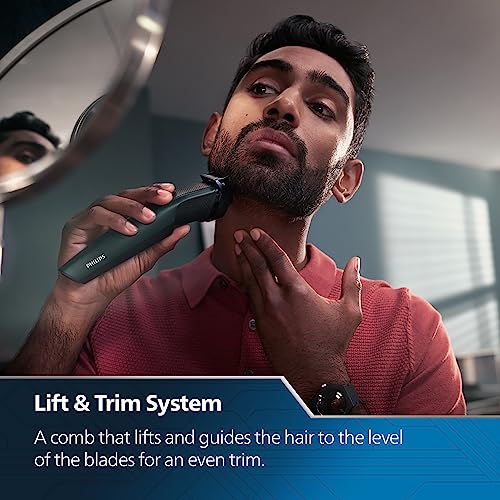 Image of Philips Pro Beard Trimmer for Men| 2.5X Higher Precision| Beard Sense Tech| Battery Indicator | 5 Mins Quick Charge| 20 Length Settings| 6X Longer Battery Life| New Model - BT3431 /30, Green