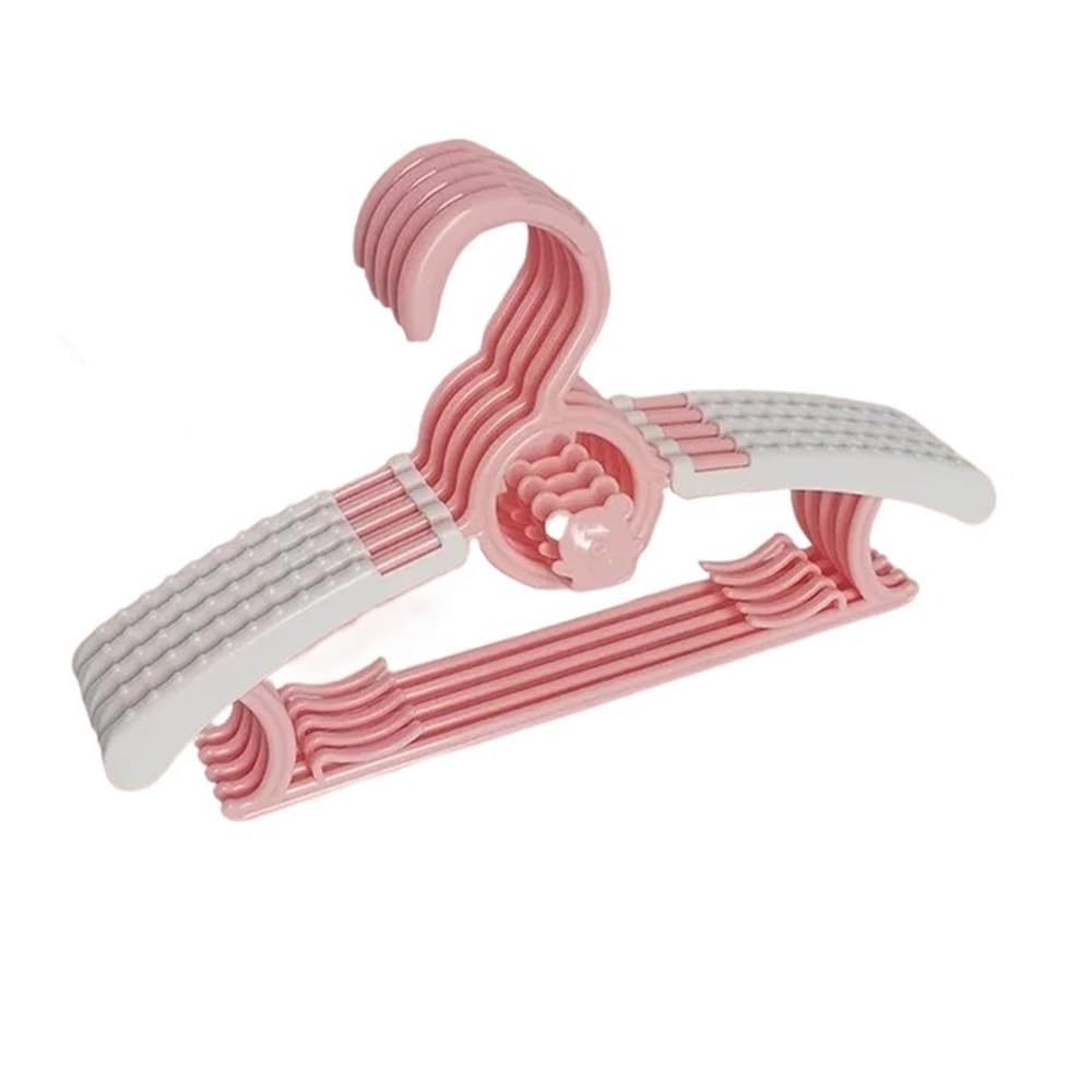 Clarture Adjustable Non-slip Clothes Hangers - 5/10pcs Cute Closet Organizer for Efficient Storage(Pink,5PCS)