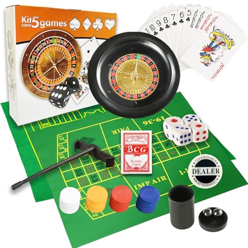 5 in 1 Professional Roulette Wheel Set, 10-inch Gambling Wheel, w...
