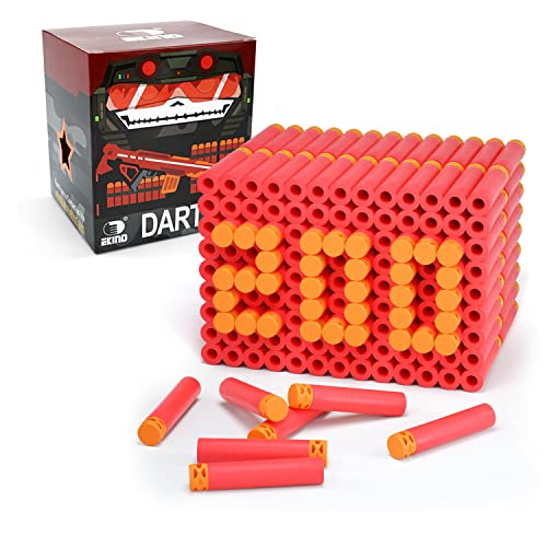 EKIND 200 Pcs Waffles Darts Refill Pack Foam Bullet Compatible for NERF N-Strike Series Blaster (Red)