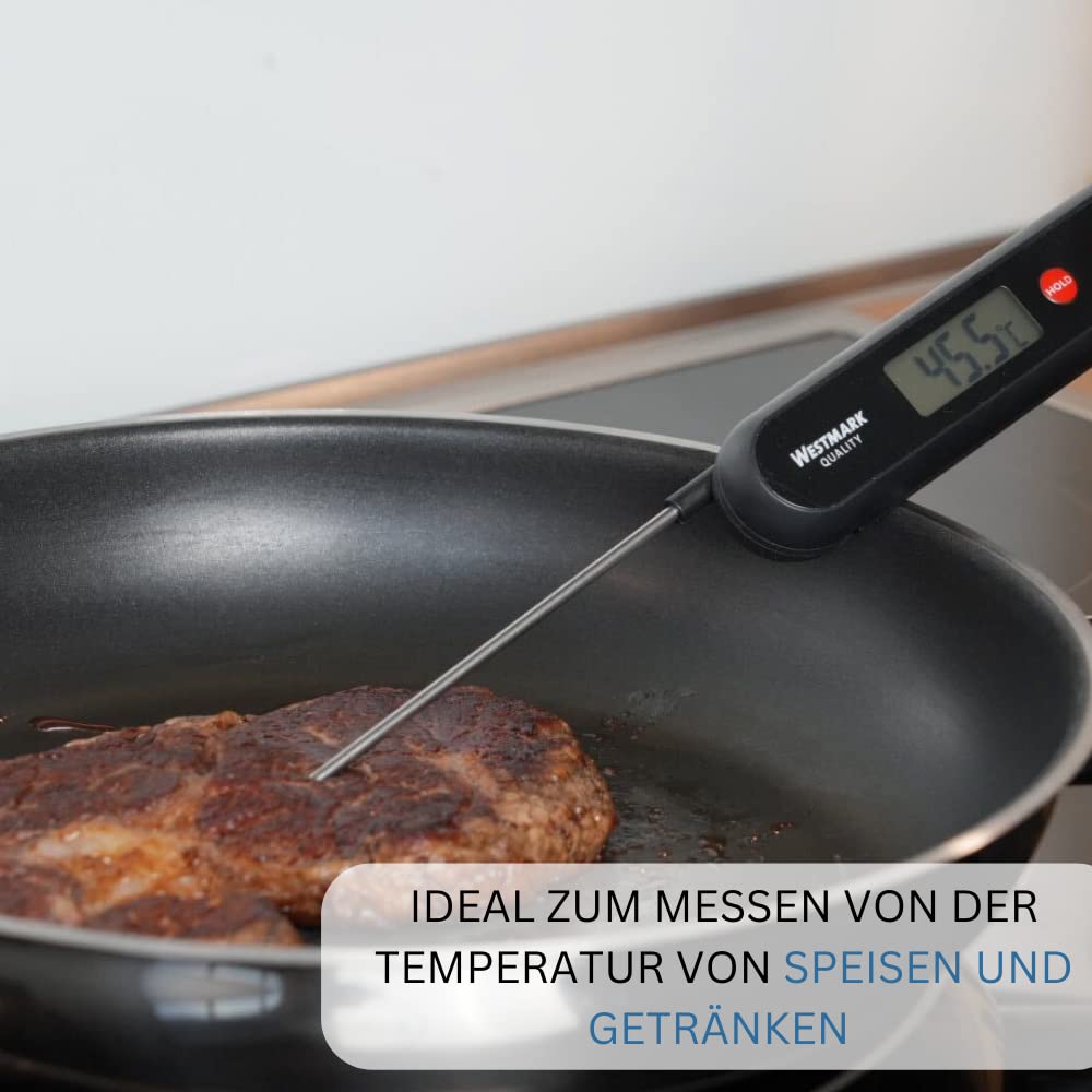 Westmark 12962260 - Termometro senza batterie, con pulsante di regolazione della temperatura, acciaio inox/plastica, ecologico, argento/nero/rosso, 12962260