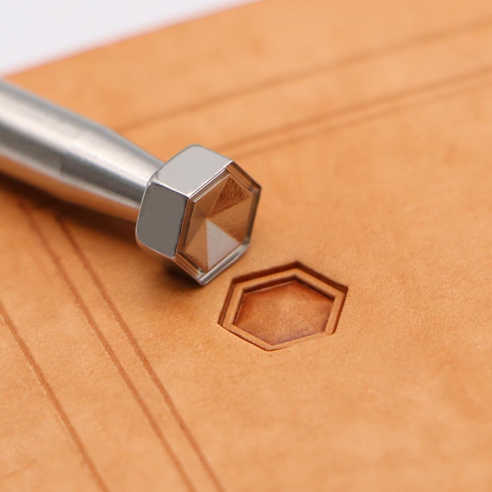 Leather Stamp Tools Stamping Working leathercraft Carving Leather Craft Working: Hollow Hex E129 (E129-1)