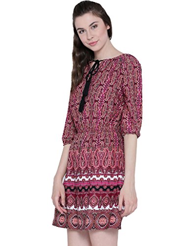 Image of Sera Fushia Patterned Shift Dress
