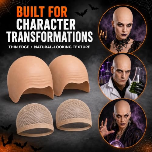 eygeufg 2 Sets Latex Bald Caps for Adults - image 7