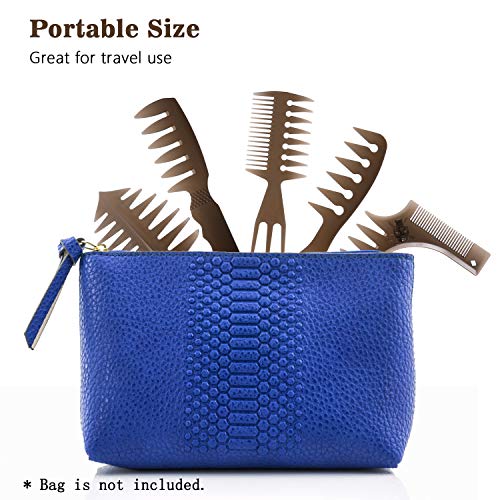 KKmoon Kit de pentes de plástico 5 peças de penteado para desembaraçar cabelo Pente de dente largo P