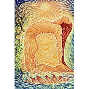 NIIORTY Abstract Yoga Meditation Poster, Yoga Girl Sun Chakra Wall Art, Sun Energy Healing for Meditation Room Decor, Healthy, Relaxing and Spiritual Living Room Daughter Room Decor-16 x24-No Frame