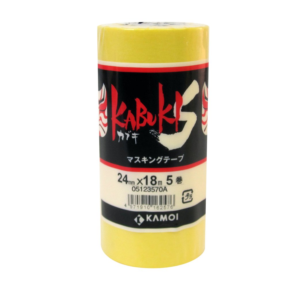 KAMOI Masking Tape (5 Rolls) 24mmx18M Kabuki-S (Japan Import)
