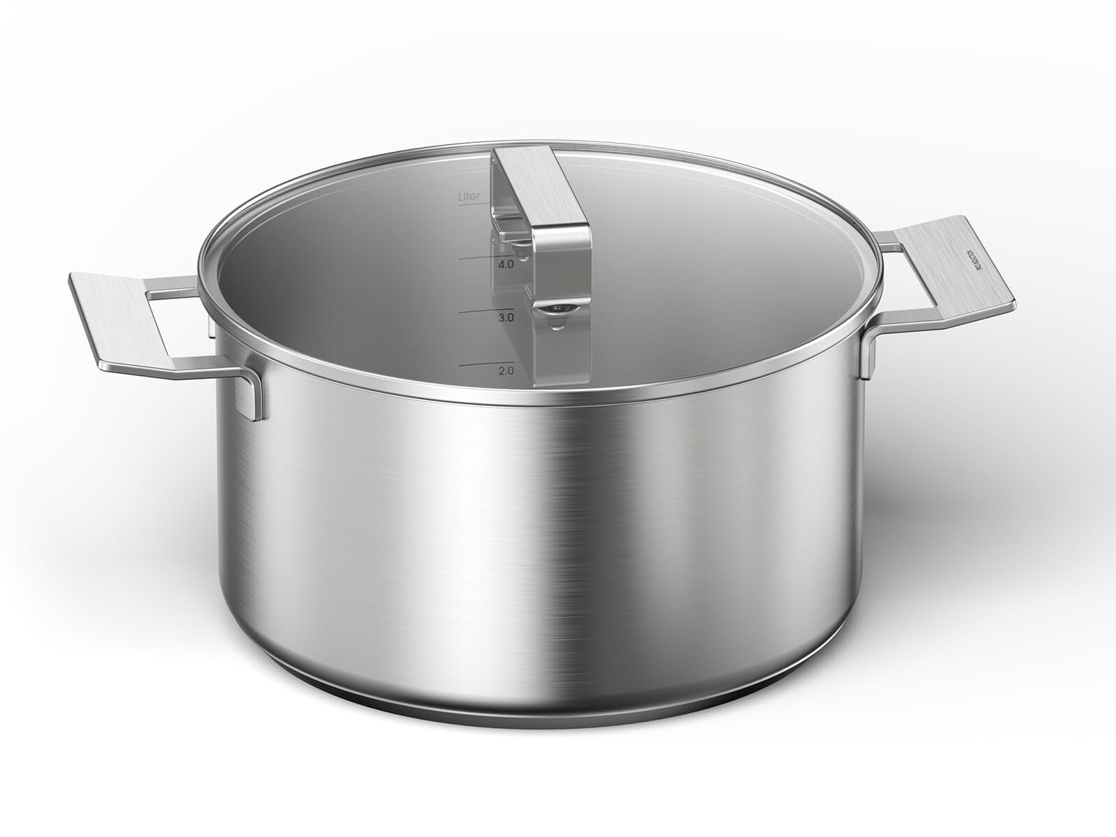 Bosch HEZ9SE060 Topfset, induktionsgeeignet, spülmaschinengeeignet, backofenfest, Literanzeige, 6-teilig, edelstahl