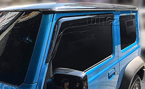 TUNEZ® Fenstertür Visier Wetterschutz Windabweiser Kompatibel mit Suzuki Jimny GJ 2019 2020 2021 Installation nur an den vorderen 2 Türen.